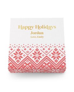 Large Personalized Knit Sweater Snowflakes Christmas Gift Box With Magnetic Lid