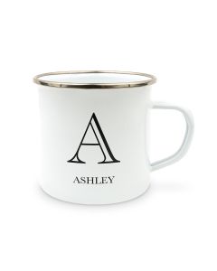 Personalized White Enamel Stainless Steel Coffee Mug