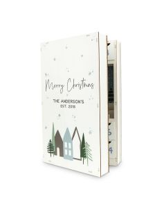 Reusable Plain Fillable Wooden Advent Drawer Christmas Calendar - Winter Cottages