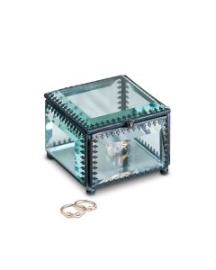 Small Personalized Vintage Inspired Glass Jewelry Box