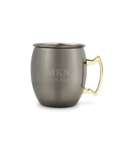 Personalized Black Moscow Mule Drink Mug - Classic Monogram