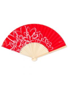 Contemporary Hearts Silk Fan - Red (pack of 6)