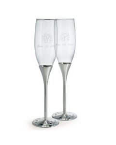 Venice Silver Toasting Flutes