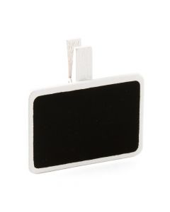 Miniature Rectangular Wooden Black Board Clip with White Wash Finish (pkgs of 24)