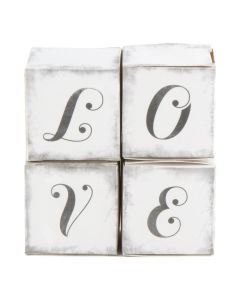 "LOVE" Cube Favor Boxes With Charming Aged Print (10)