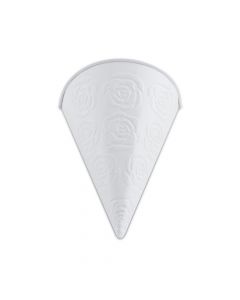 White Metal Cone With Embossed Rose Pattern (4)
