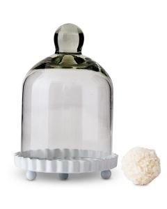Small Glass Bell Jar with White Base Wedding Favor (4)