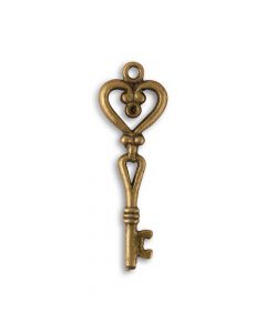 Antique Key Charm Style 2 - Heart Shape (12)