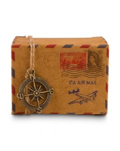 Vintage Inspired Airmail Favor Box Kit (10)