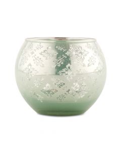 Large Glass Globe Votive Holder With Reflective Lace Pattern (4)