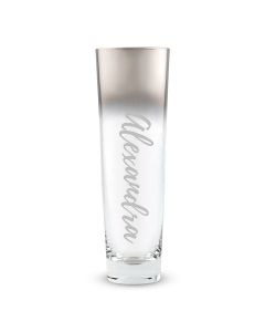 Modern Stemless Flute With Silver Ombre Fade