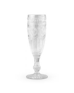 Vintage Style Pressed Glass Flute In Clear