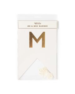 Gold Foil "Mr & Mrs" Pennant Banner