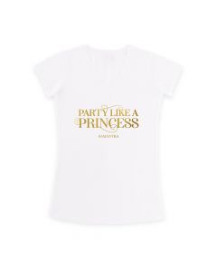 Personalized Junior Bridesmaid Wedding T-Shirt - Party Like A Princess Youth White
