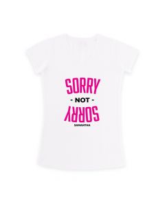 Personalized Junior Bridesmaid Wedding T-Shirt - Sorry Not Sorry Youth White