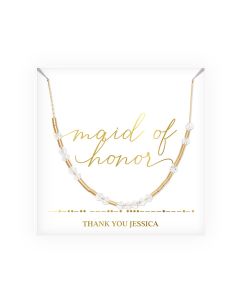 Personalized Swarovski Crystal Morse Code Necklace - Maid Of Honor