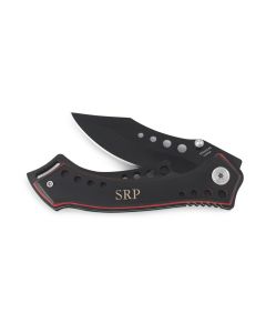 Personalized Black Pocket Knife - Monogram Engraved