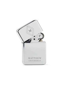 Custom Engraved Classic Metal Windproof Lighter - Diamond Emblem Monogram