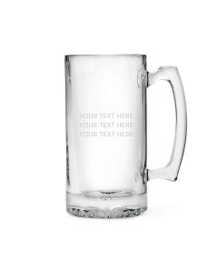 Custom Engraved 25 oz. Glass Beer Mug - Custom Text