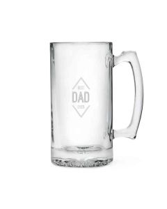 Custom Engraved 25 oz. Glass Beer Mug - Best Dad Ever