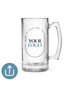 Custom Printed 25 oz. Glass Beer Mug with Handle for Corporate Gifts - Your Company Logo