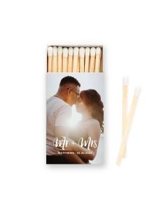 Personalized Wedding Matchboxes (50 Pack) with Photo Stickers