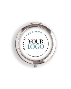 Personalized Compact Mirror with Engraved Back for Corporate Gift - Your Company Logo
