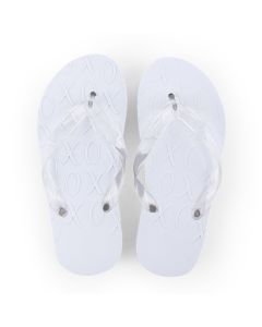 Best Day Ever Wedding Favor Flip Flops - Ivory White (L)