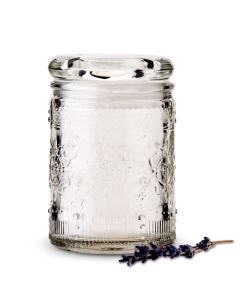 Floral Pressed Glass Mason Jar Favor With Stopper (6)