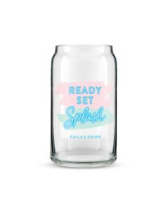 Personalized Can Shaped Drinking Glass – Ready Set Splash Print