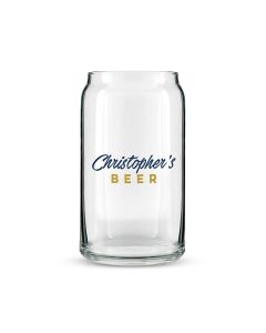 Personalized Can Shaped Drinking Glass – Casual Print