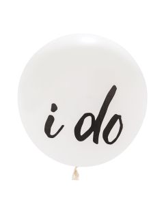 Extra Large 36" White Round Wedding Balloons - I Do