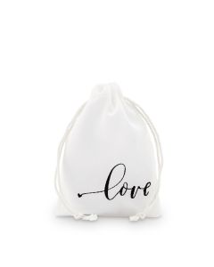 "love" Print Muslin Drawstring Favor Bag - Small (pack of 12)