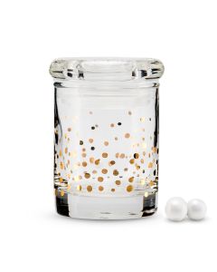 Gold Foil Confetti Mini Glass Favor Jar With Lid (pack of 6)