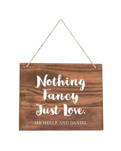 Medium Personalized Wooden Wedding Sign - Natural - Script Print
