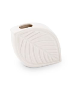 Decorative White Leaf Flower Vase (set of 2)