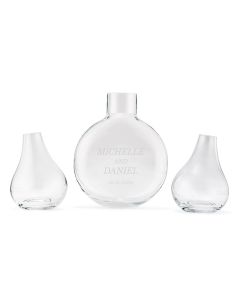 Modern Wedding Sand Ceremony Vase Set - Classic Couple Etching