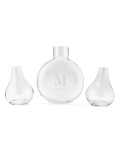 Modern Wedding Sand Ceremony Vase Set - Modern Serif Initial Etching