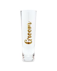 Stemless Toasting Champagne Flute Gift For Wedding Party - Groom