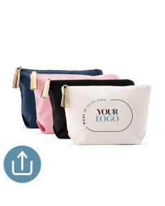 Custom Printed Large Canvas Makeup Bag for Corporate Gifts - Your Company Logo