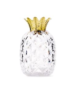 Small Clear Plastic Wedding Favor Container - Pineapple With Gold Top