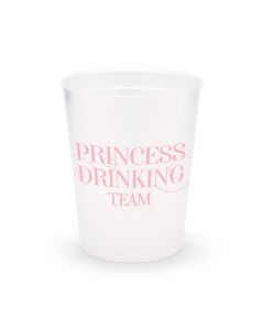 Personalized Frosted Plastic Party Cups - Princess Drinking Team - Set of 8