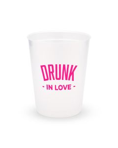 Personalized Frosted Plastic Party Cups - Drunk In Love - Set of 8
