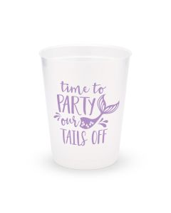 Personalized Frosted Plastic Party Cups - Party Our Tails Off - Set of 8