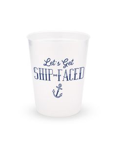 Personalized Frosted Plastic Party Cups - Ship-Faced - Set of 8