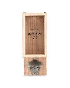Personalized Wall Mounted Bottle Opener & Bottle Cap Holder