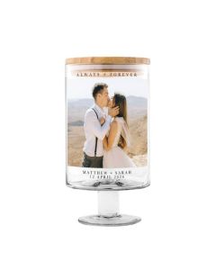 Personalized Photo Printed Glass Wedding Wishes Guest Book Jar - Timeless Snapshot