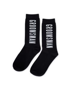 Men’s Black Wedding Party Dress Socks - Groomsman