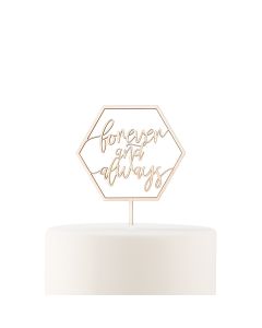 Natural Wood Cake Topper Decoration - Forever And Always