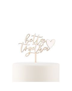 Natural Wood Cake Topper Decoration - Better Together